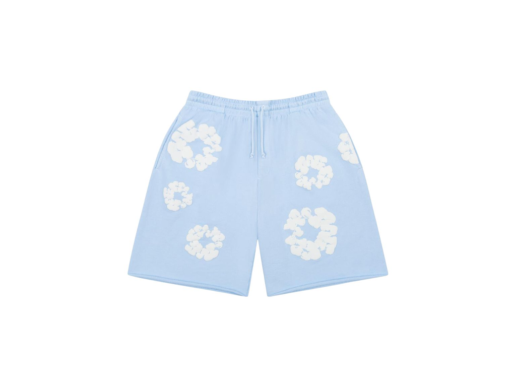 Denim Tears The Cotton Wreath Sweatshorts Powder Blue-Denim Tears-pikastore.cz