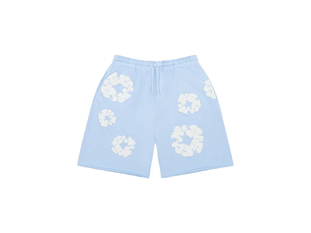 Denim Tears The Cotton Wreath Sweatshorts Powder Blue-Denim Tears-pikastore.cz
