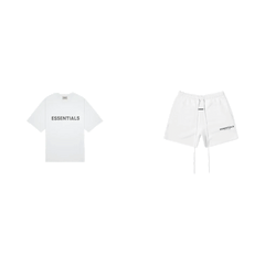 Fear of God Essentials S20 Shorts + S20 T-Shirt White - SET