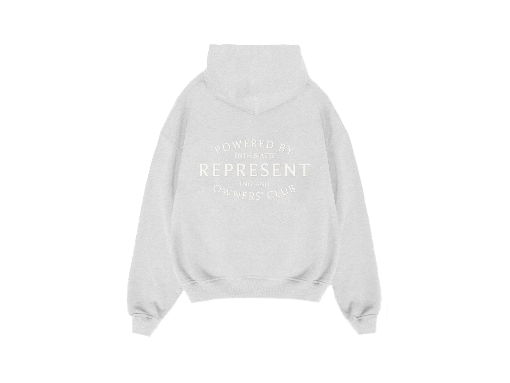 Represent Owners Club Stamp Zip Up Hoodie Ash Grey