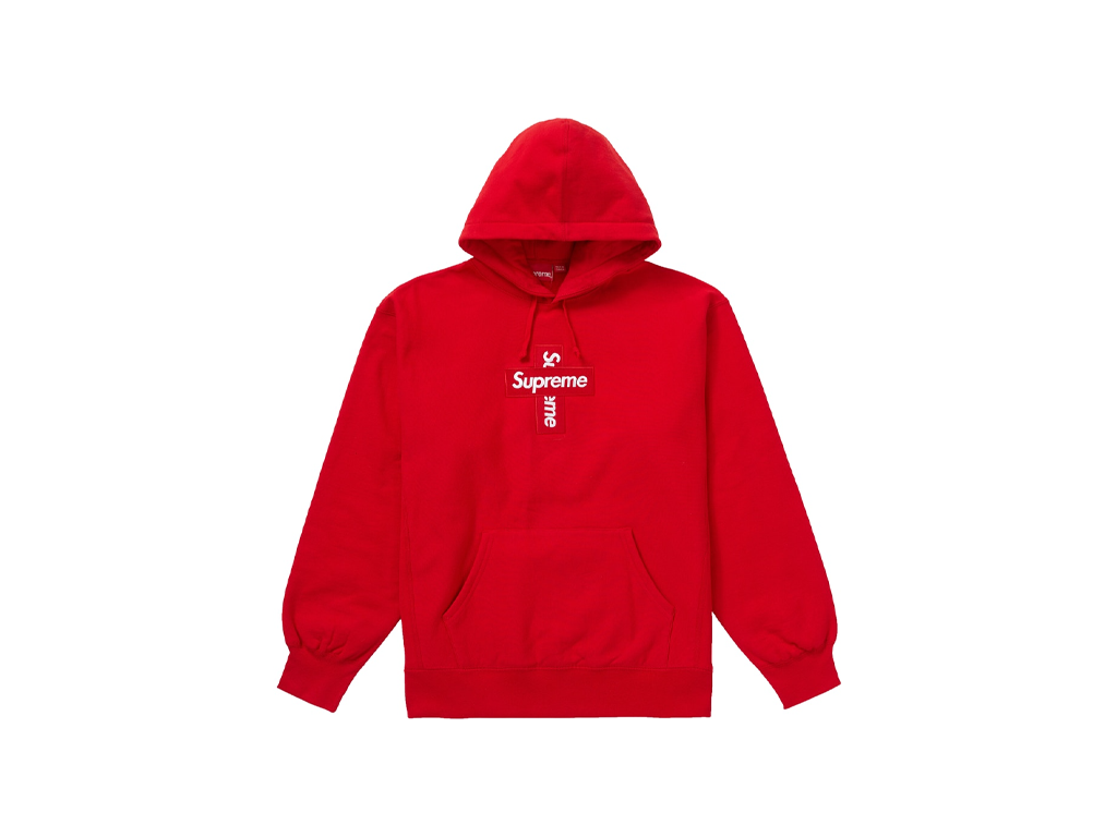 Supreme Cross Box Logo Hooded Sweatshirt Red