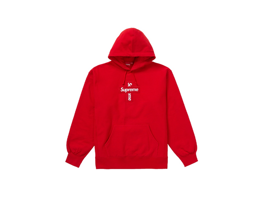 Supreme Cross Box Logo Hooded Sweatshirt Red