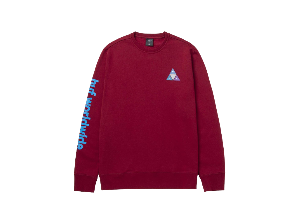 HUF Prism Triple Triangle Crewneck Bloodstone-HUF-pikastore.cz