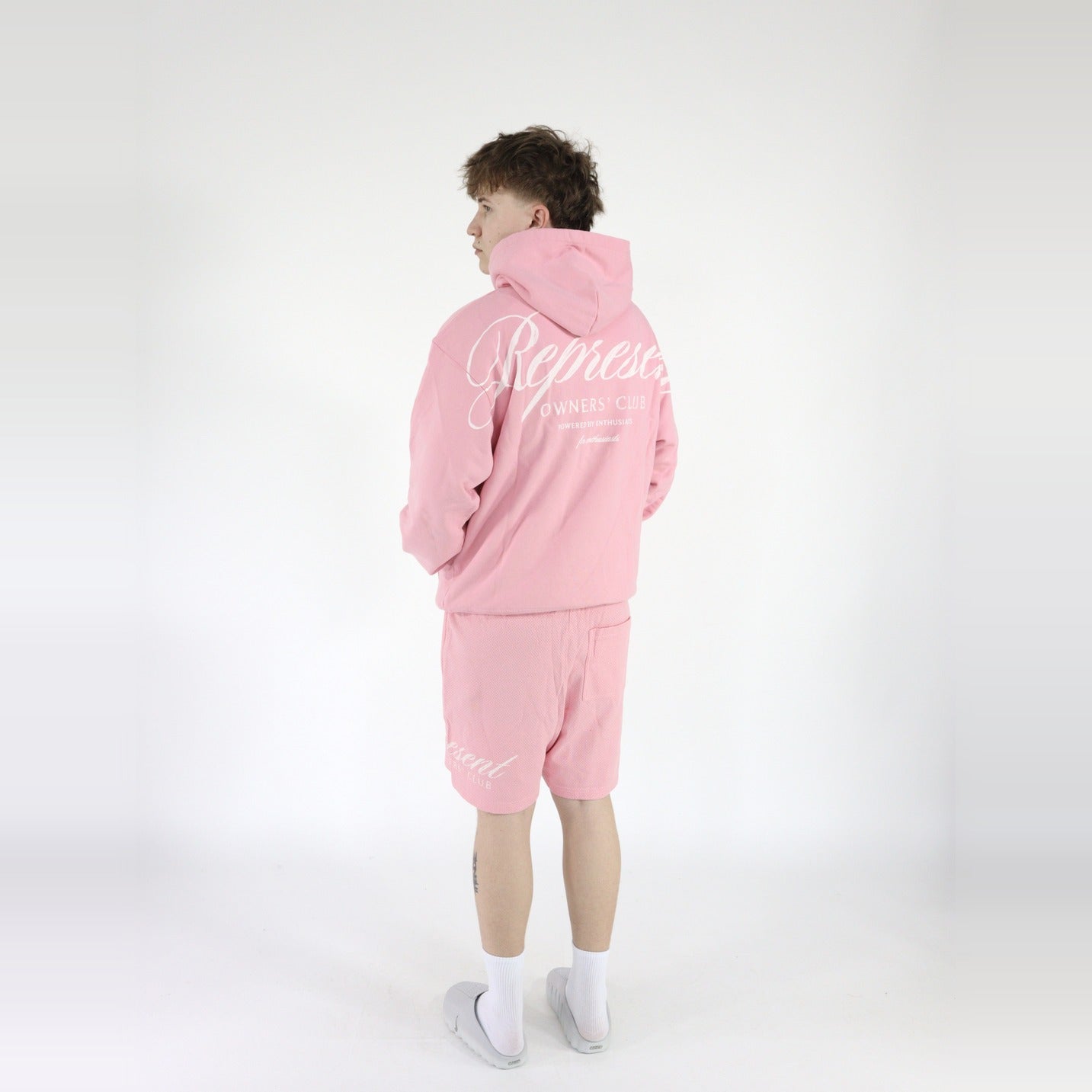 Represent Owners Club Script Mesh Shorts Pink-Clothing-Represent-pikastore.cz
