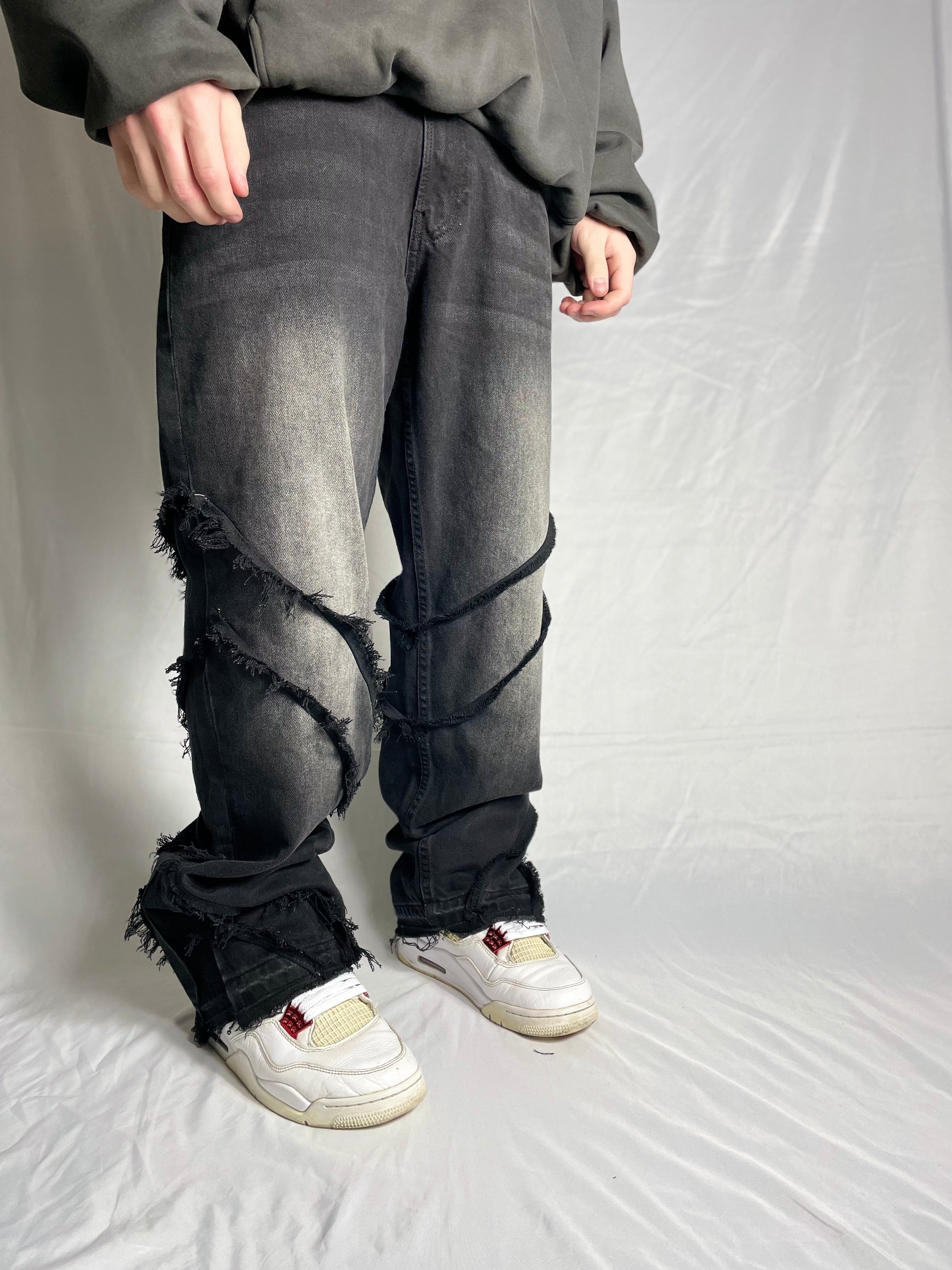 Custom Destroyed Flared Jeans-Kalhoty-Custompantsprg-pikastore.cz