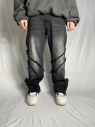 Custom Destroyed Flared Jeans-Kalhoty-Custompantsprg-pikastore.cz