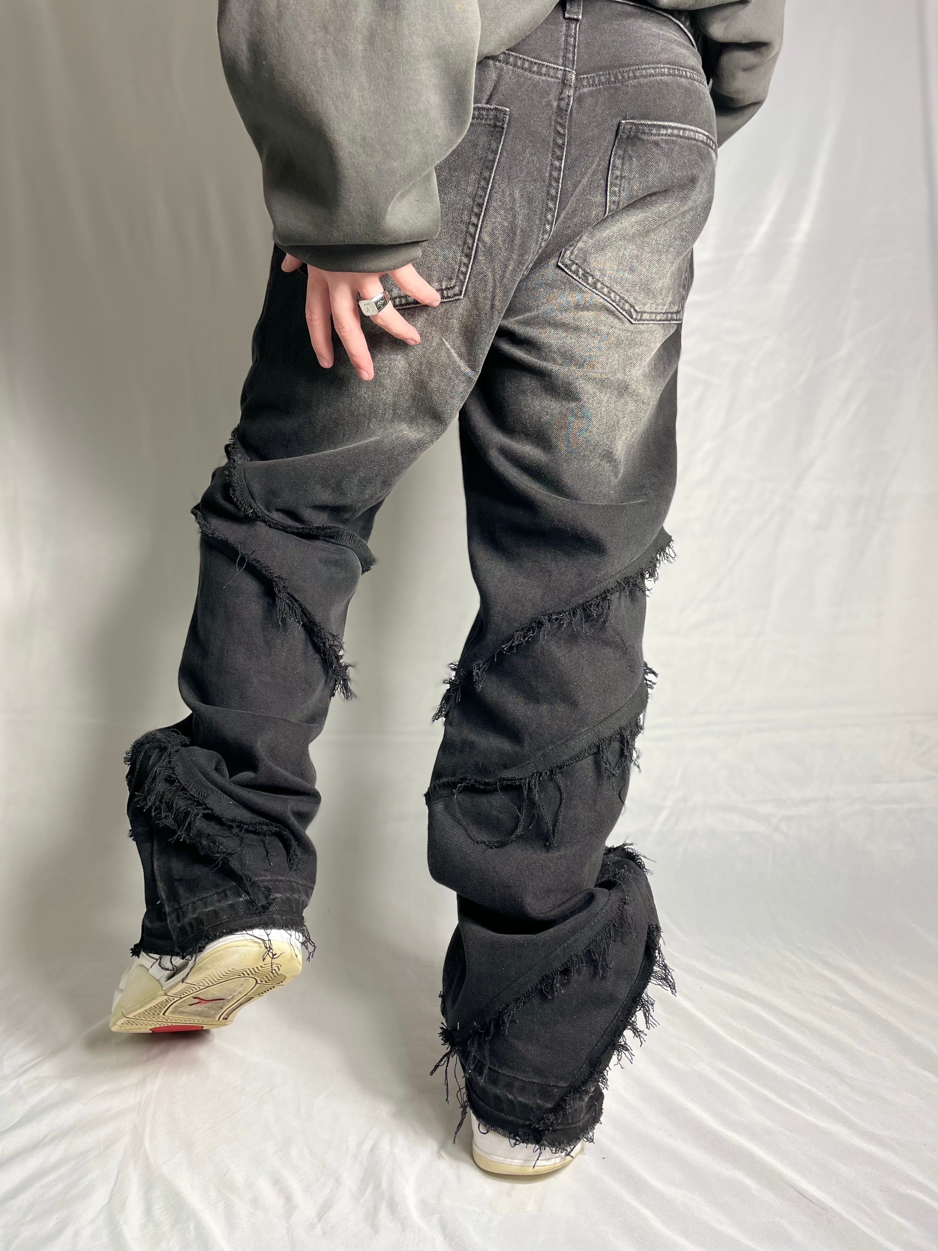 Custom Destroyed Flared Jeans-Kalhoty-Custompantsprg-pikastore.cz