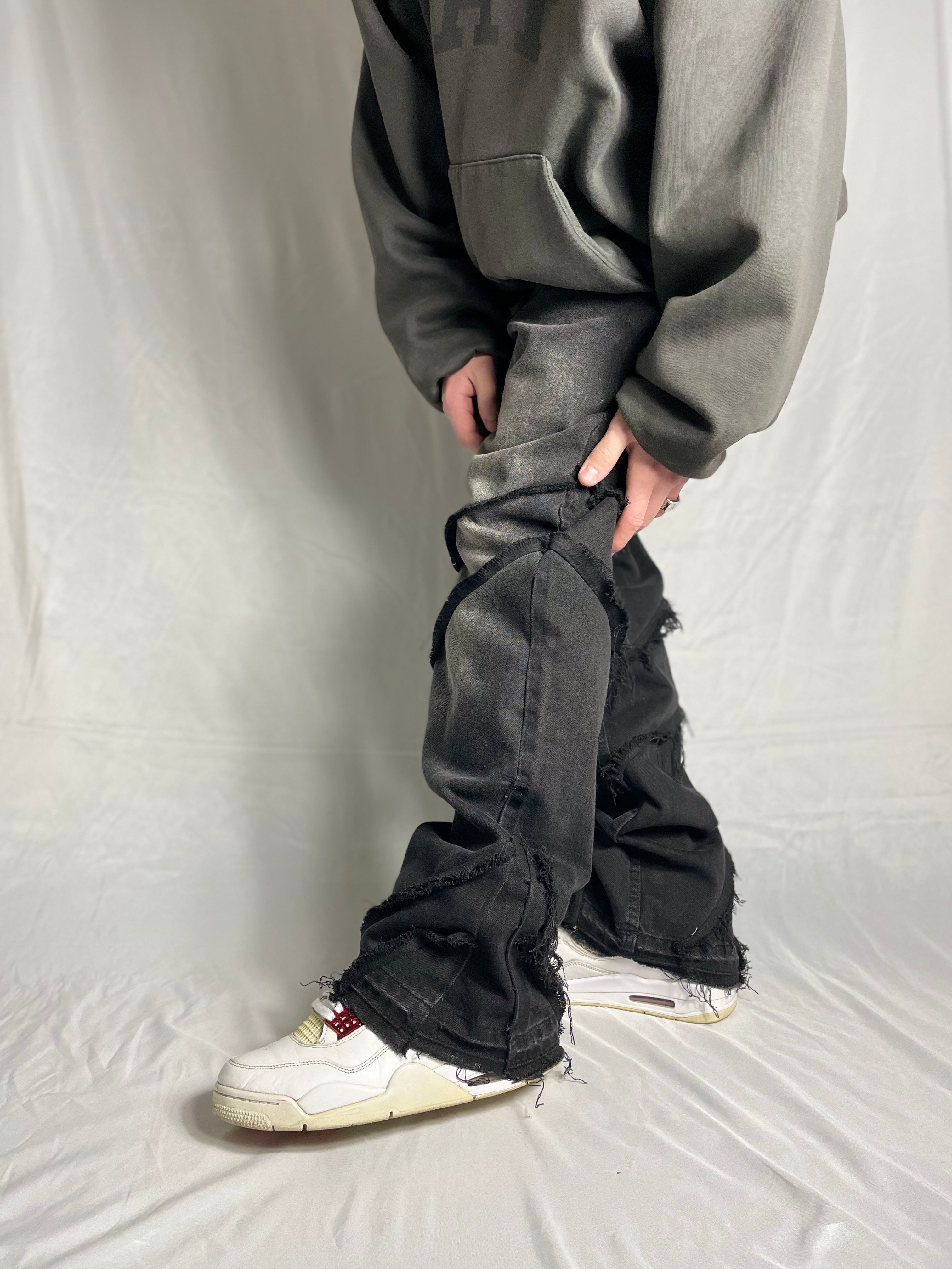 Custom Destroyed Flared Jeans-Kalhoty-Custompantsprg-pikastore.cz