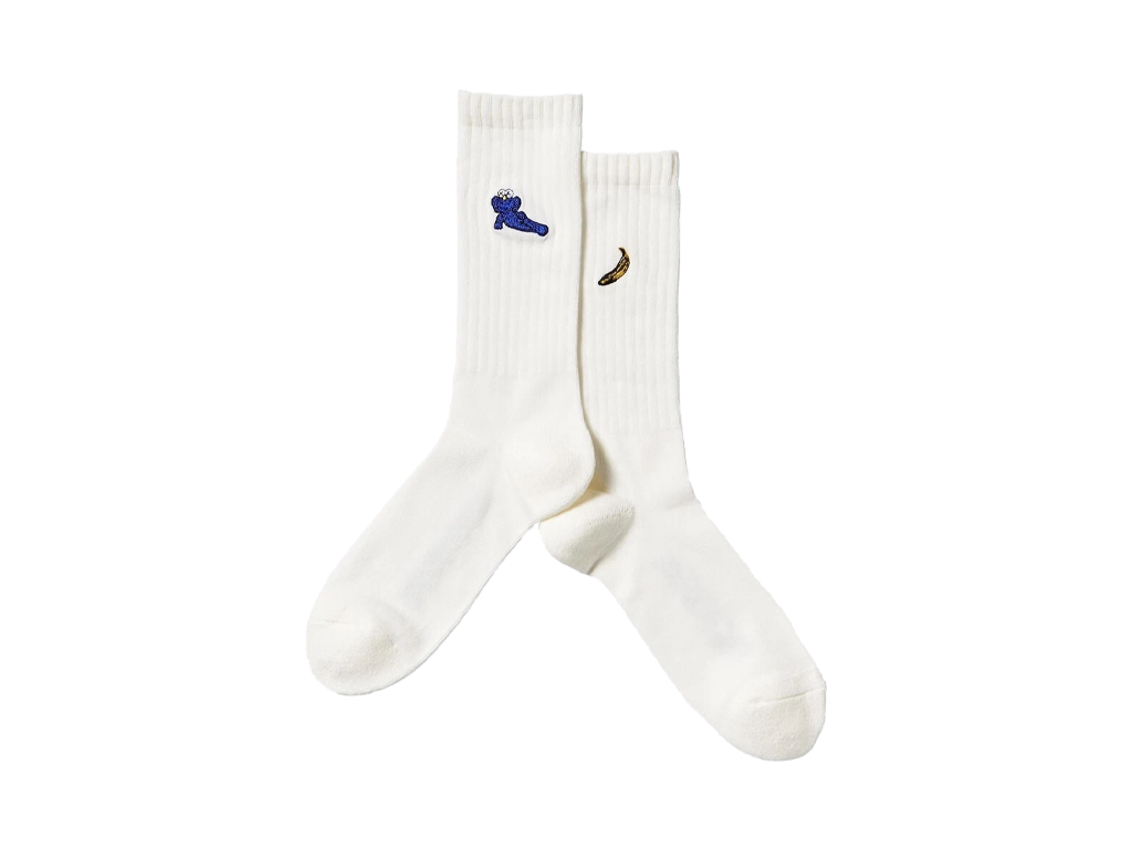 Kaws x Uniqlo Banana Socks White