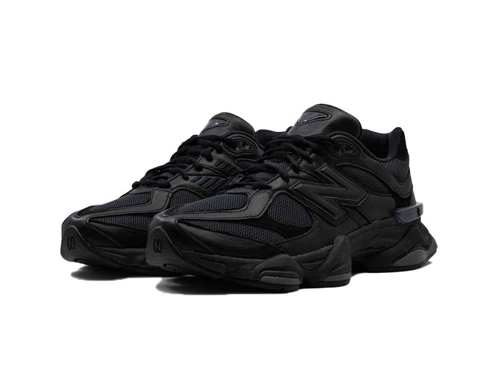 New Balance 9060 Triple Black Leather-sneakers-New Balance-pikastore.cz