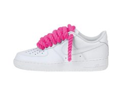 Nike Air Force 1 White Low 07 Rope Laces Bright Pink