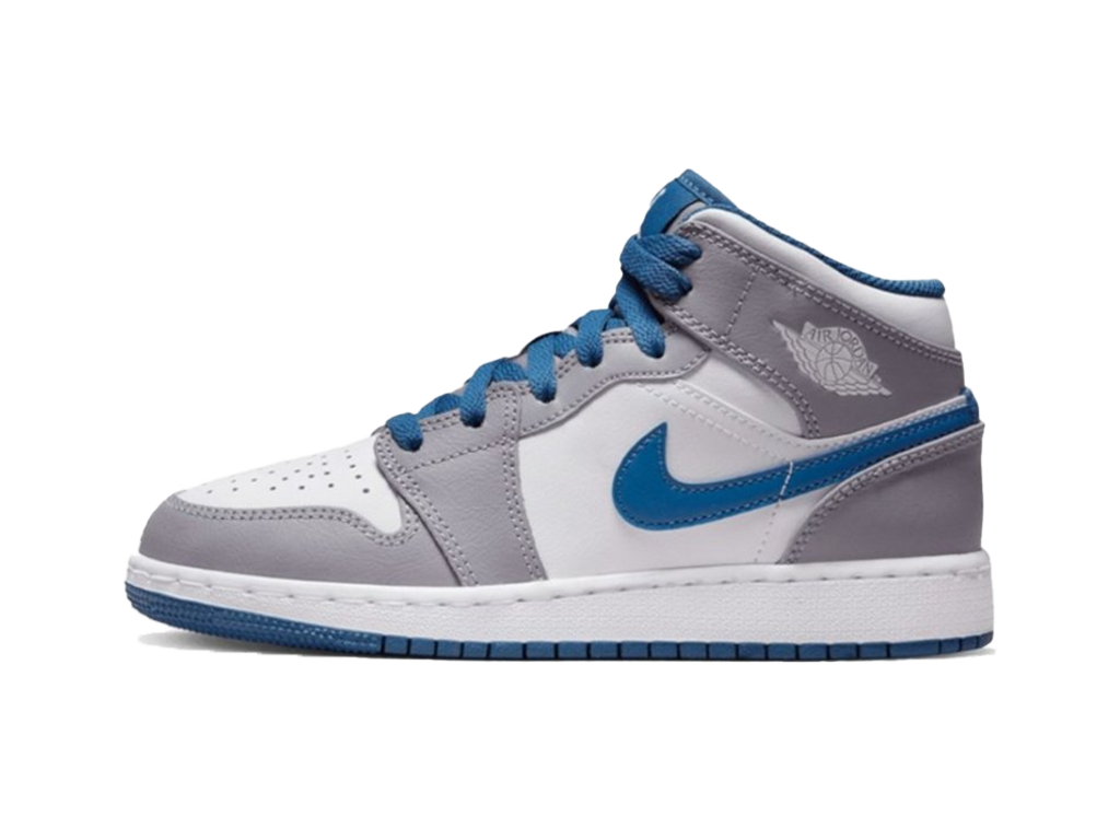 Nike Air Jordan 1 Mid True Blue Cement (GS)-sneakers-Air Jordan-pikastore.cz
