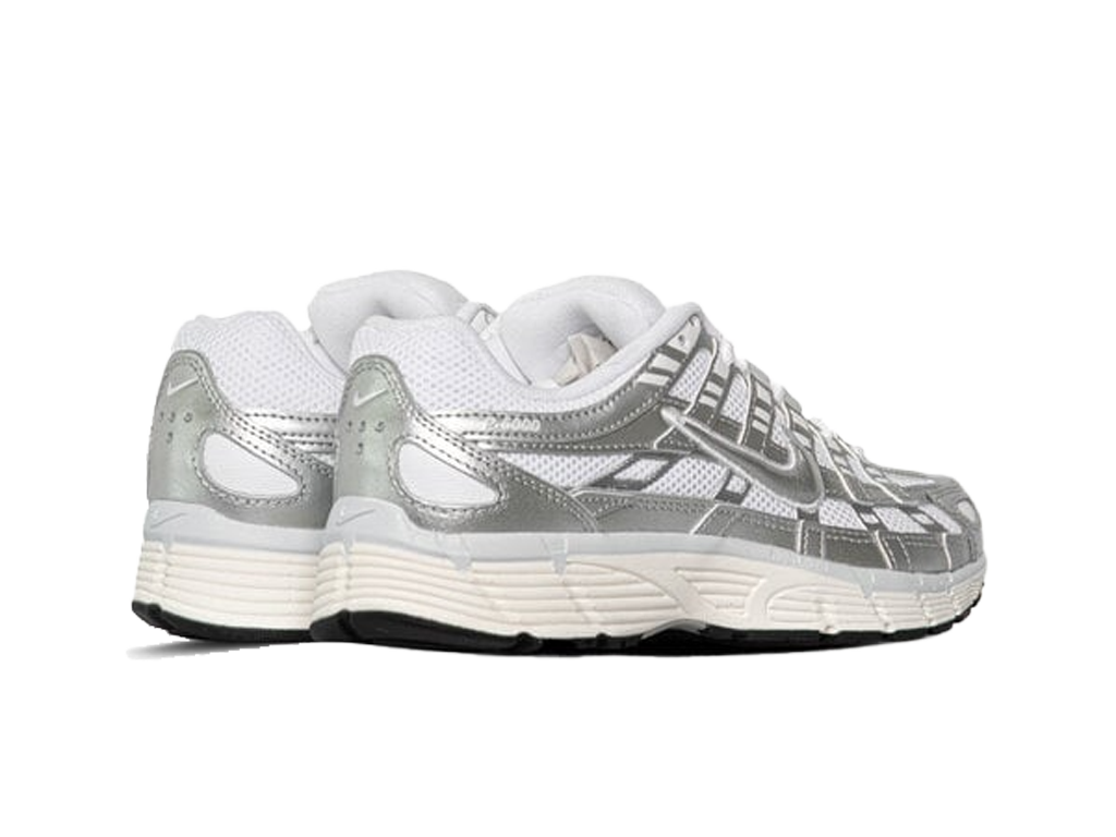 Nike P-6000 White Blue Tint Sail Metallic Silver (Womens)-Nike-pikastore.cz