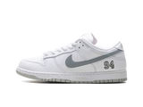 Nike Supreme x Dunk Low SB White Metallic Silver