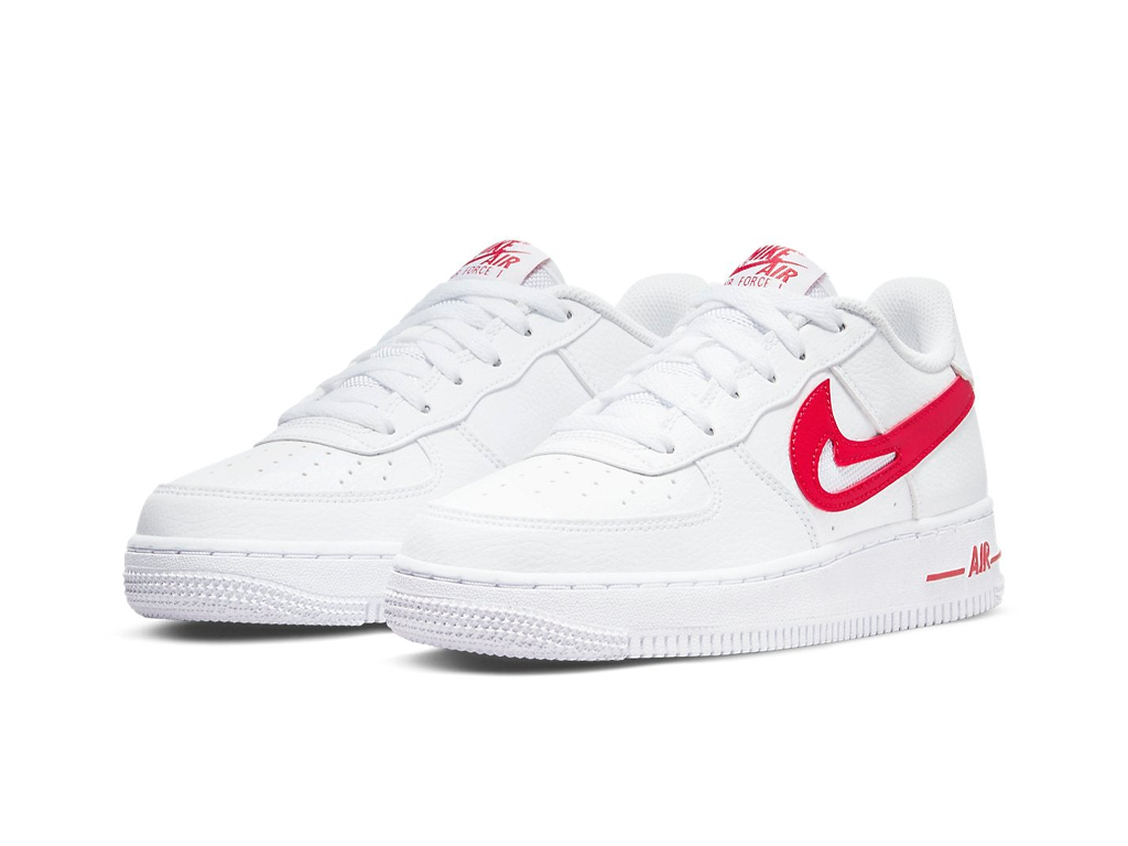 Nike Air Force 1 GS Cut-Out Swoosh - White University Red-Nike-pikastore.cz