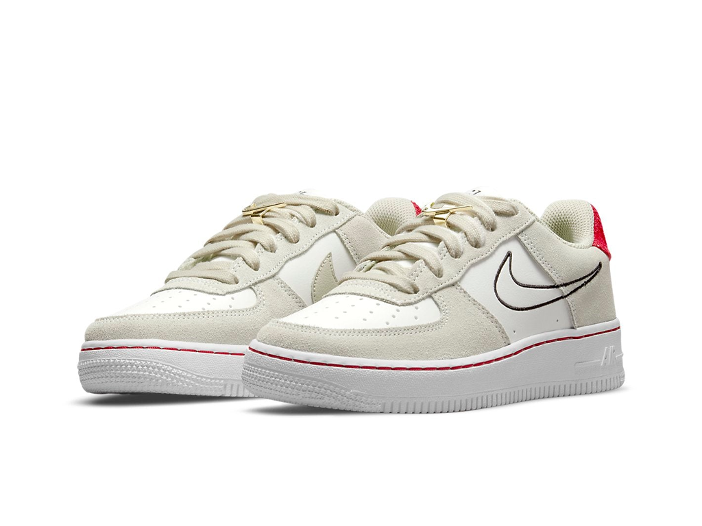 Nike Air Force 1 LV8 S50 GS Light Stone University Red-Nike-pikastore.cz