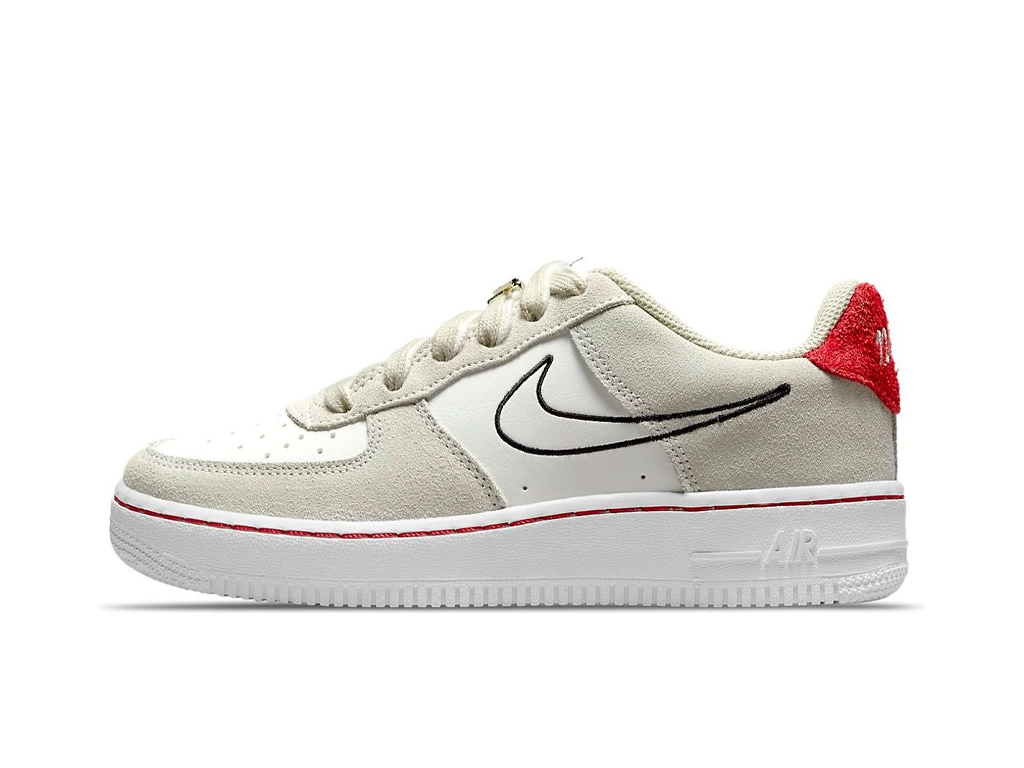 Nike Air Force 1 LV8 S50 GS Light Stone University Red-Nike-pikastore.cz