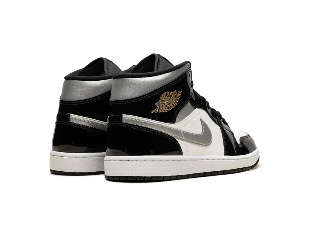 Nike Air Jordan 1 Mid SE Black White Metallic Silver-Air Jordan-pikastore.cz