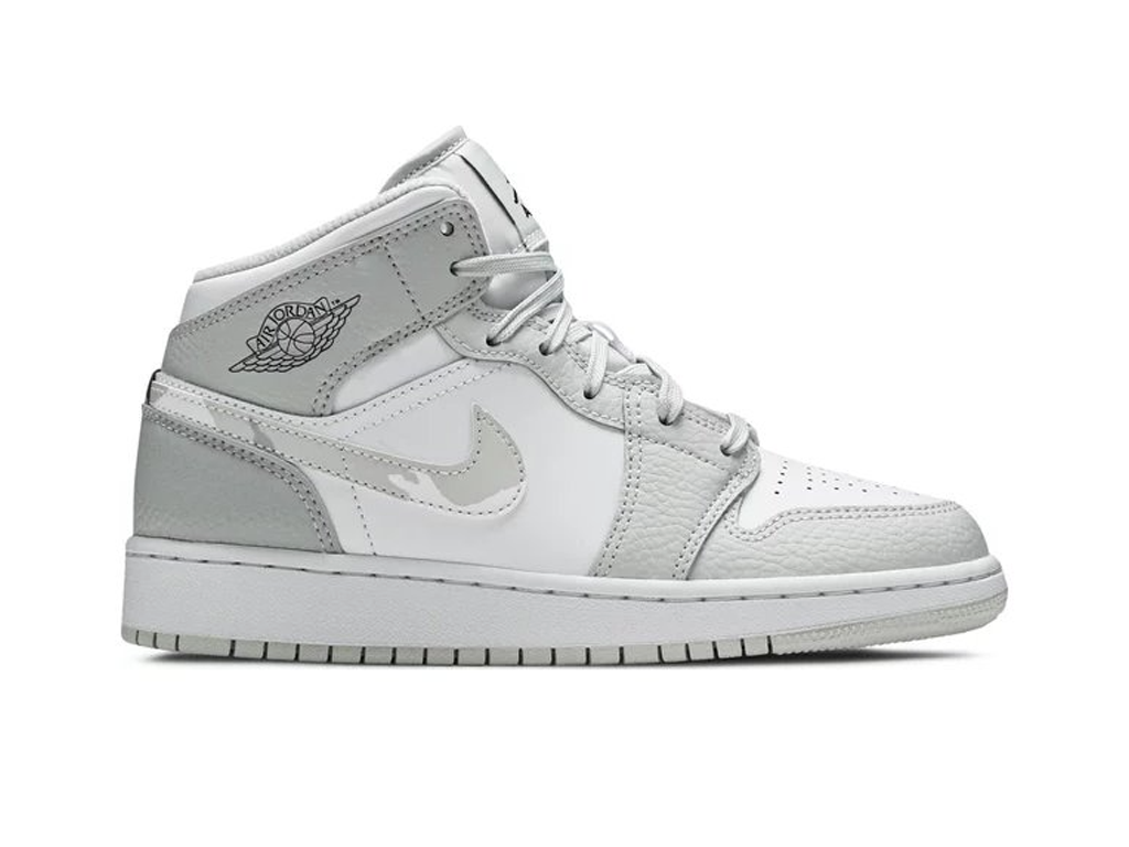 Nike Air Jordan 1 Mid SE GS Swoosh Logo - Grey Camo-Air Jordan-pikastore.cz