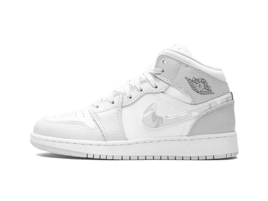 Nike Air Jordan 1 Mid SE GS Swoosh Logo - Grey Camo-Air Jordan-pikastore.cz