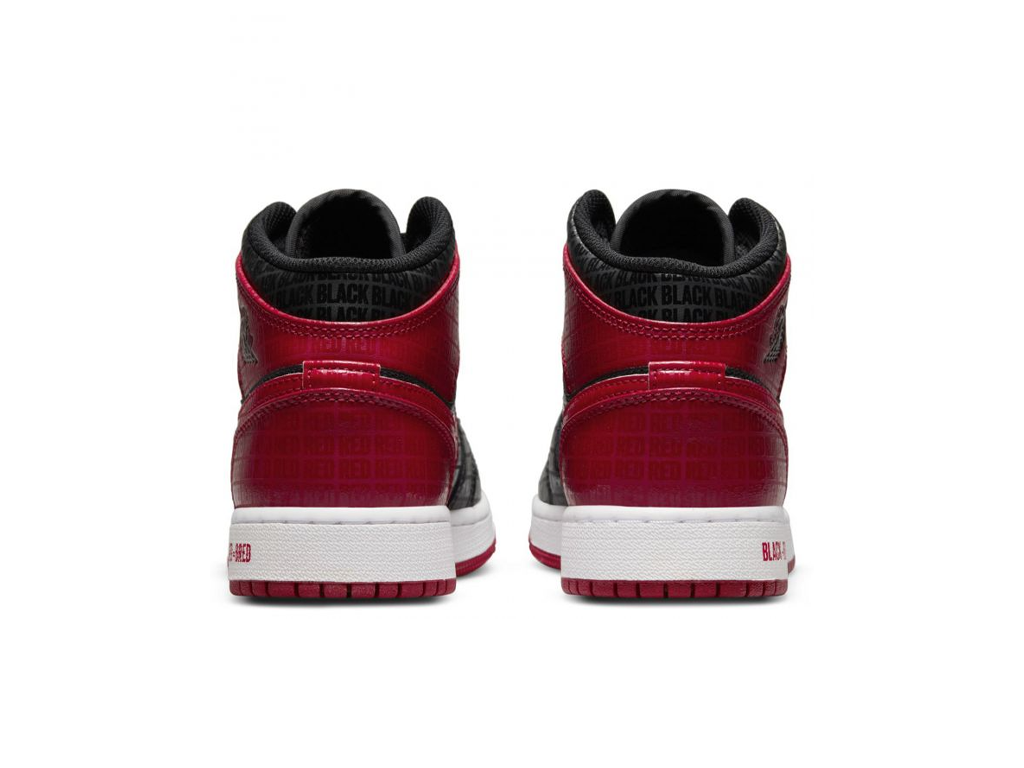 Nike Air Jordan 1 Mid SS GS Black + Red = Bred-Air Jordan-pikastore.cz