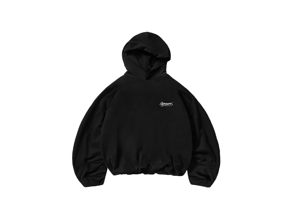 Represent Dual Layer Script Hoodie Black-Represent-pikastore.cz