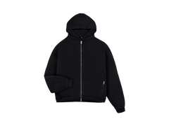 Represent Initial Boxy Zip Through Hoodie Jet Black