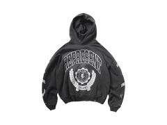 Represent Legacy Crest Hoodie Stained Black