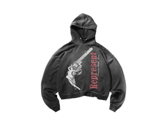 Represent Loaded With Love Hoodie Stained Black