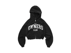 Represent Owners Club Zip Through Hoodie Jet Black