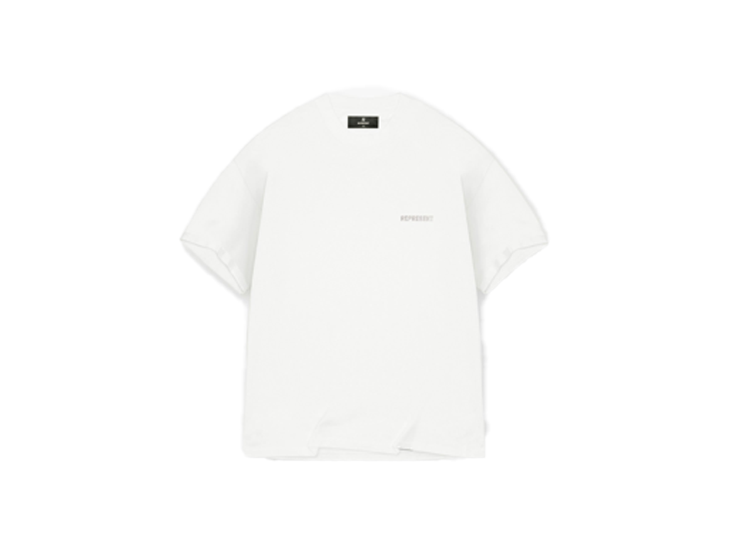 Represent Block Logo T-Shirt Flat White-Represent-pikastore.cz