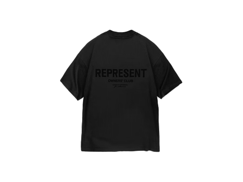Represent Owners Club Flocked T-Shirt Black-Represent-pikastore.cz