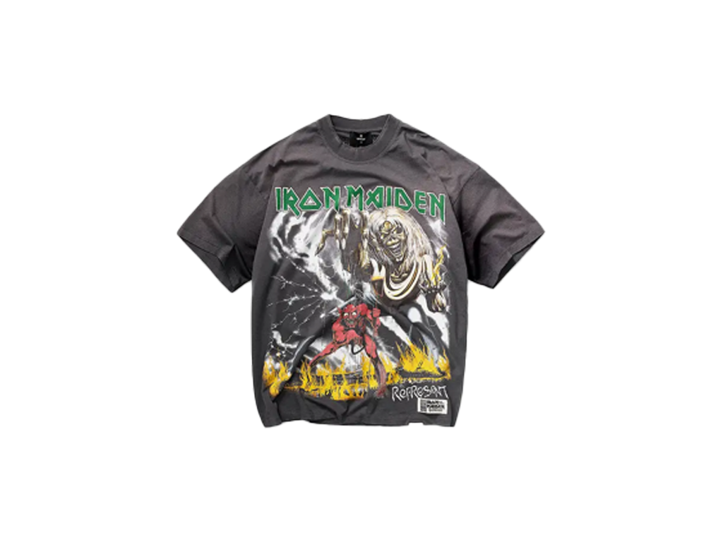 Represent X Iron Maiden Number Of Beast T-Shirt Sunfade Grey-Represent-pikastore.cz