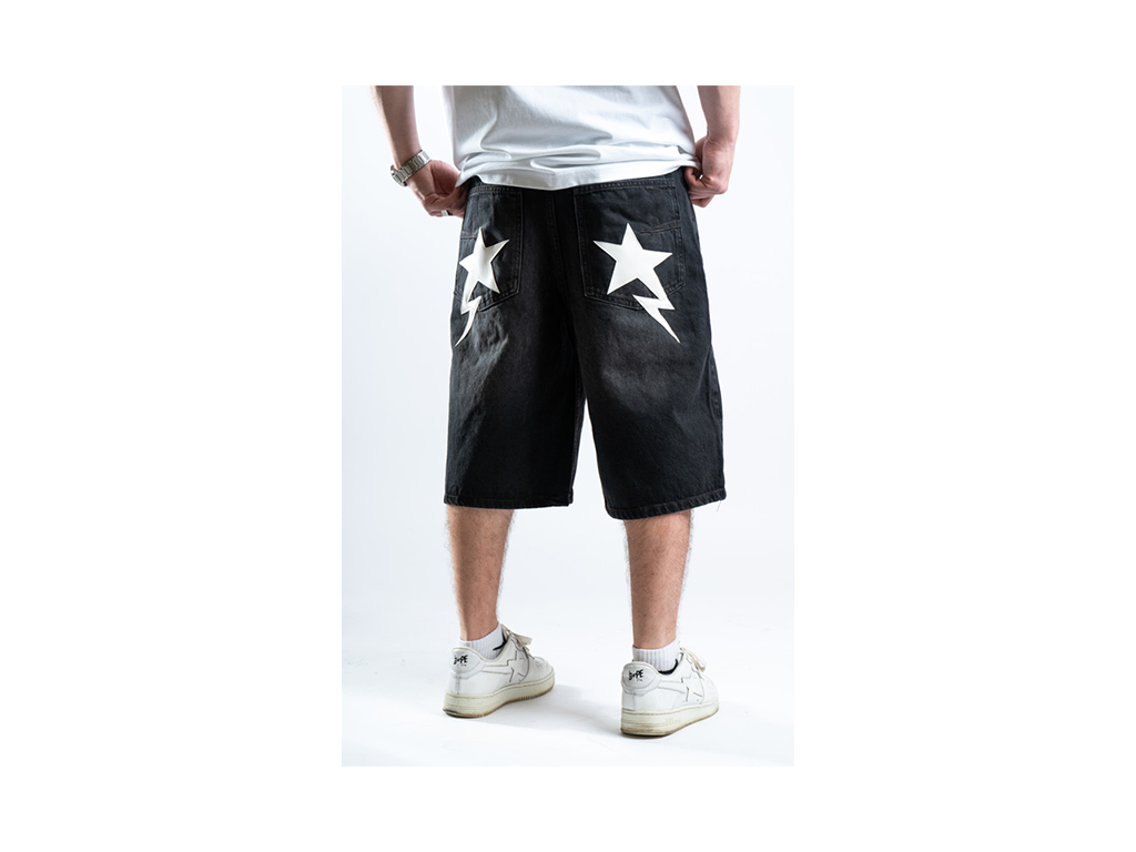 Custom Star Shorts Black v1-Kalhoty-Custompantsprg-pikastore.cz