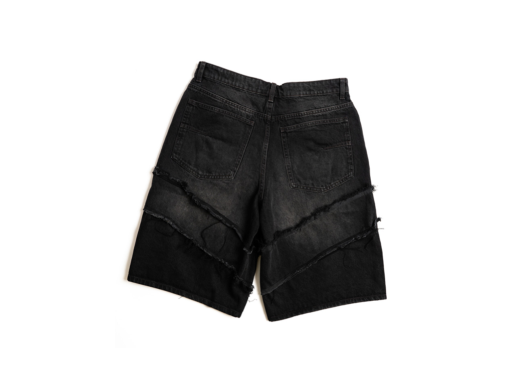 Custom Distressed Shorts Black-Kalhoty-Custompantsprg-pikastore.cz