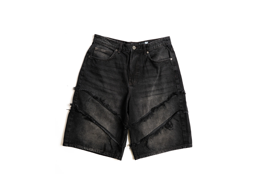 Custom Distressed Shorts Black-Kalhoty-Custompantsprg-pikastore.cz