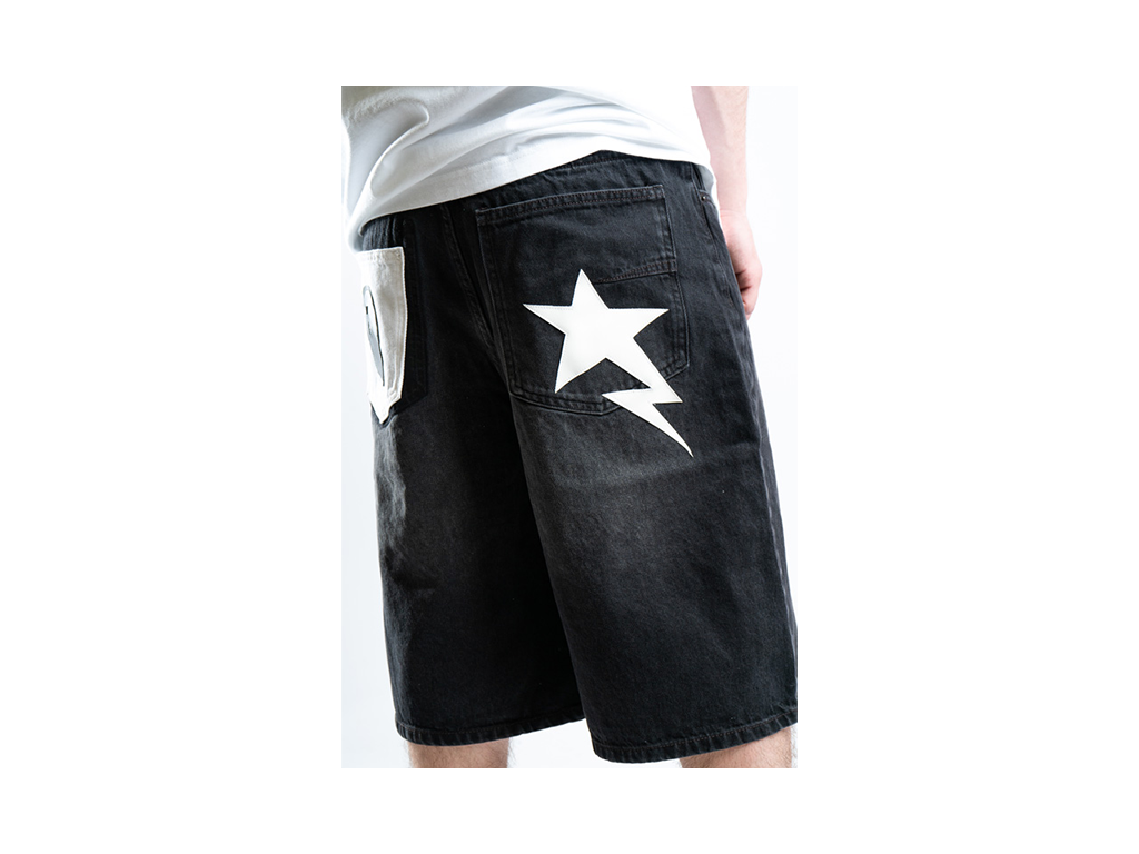 Custom Star Shorts Black v2-Kalhoty-Custompantsprg-pikastore.cz