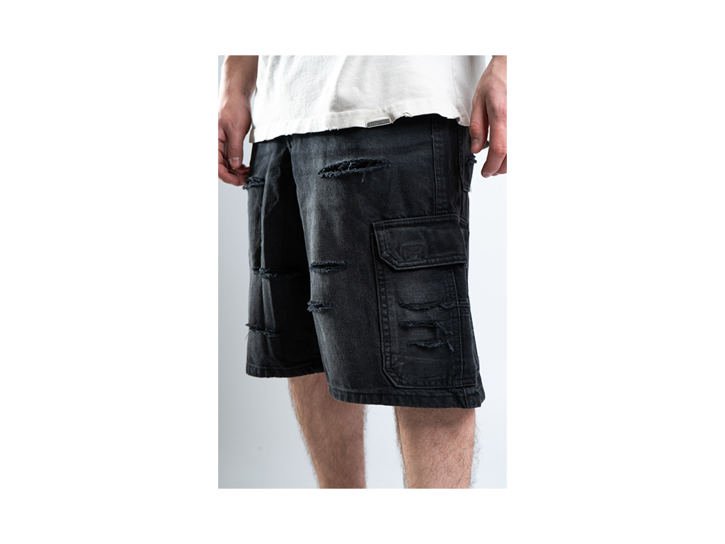 Custom Cargo Shorts Black-Kalhoty-Custompantsprg-pikastore.cz