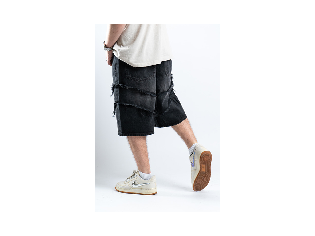 Custom Distressed Shorts Black-Kalhoty-Custompantsprg-pikastore.cz