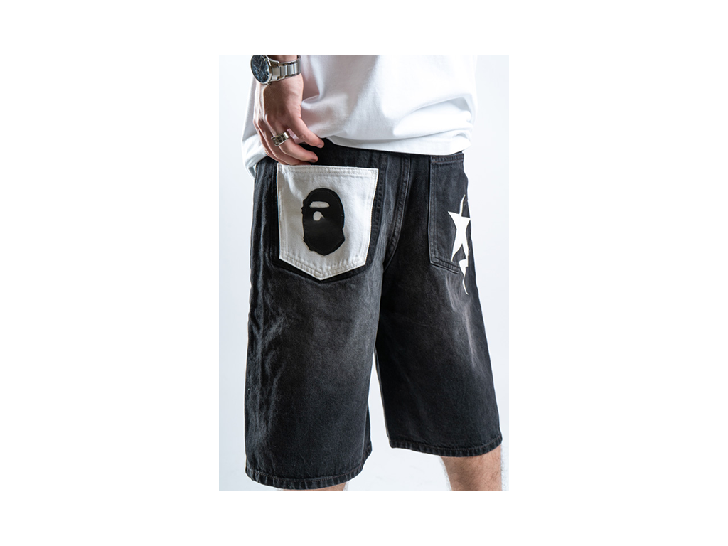 Custom Star Shorts Black v2-Kalhoty-Custompantsprg-pikastore.cz