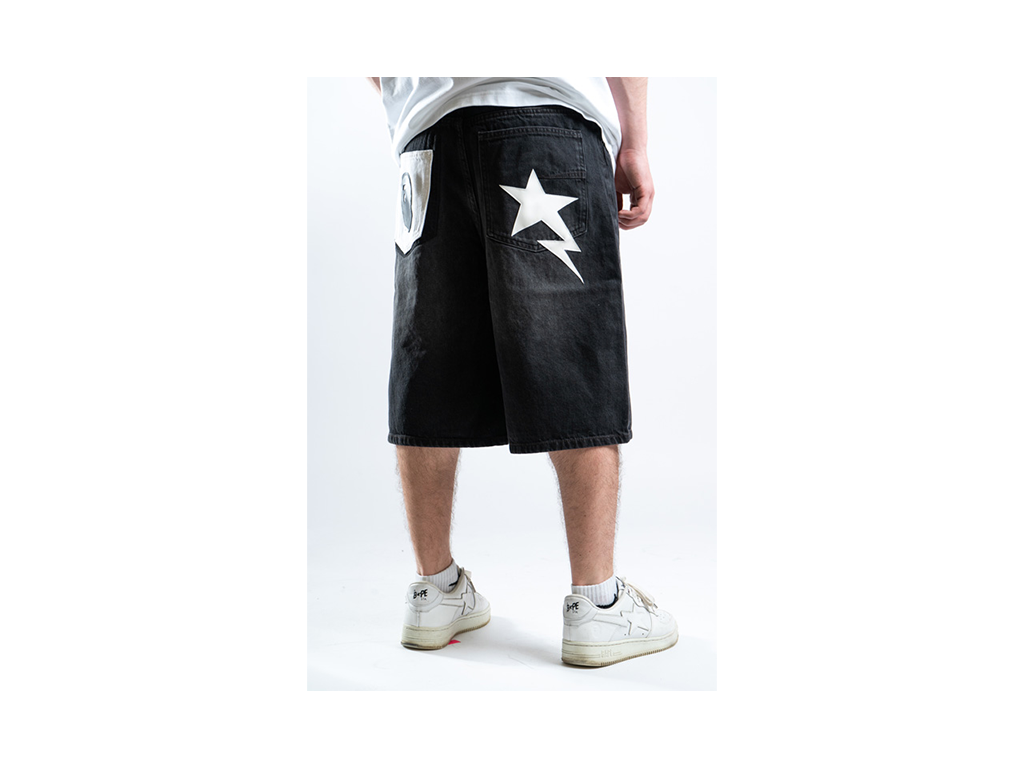 Custom Star Shorts Black v2-Kalhoty-Custompantsprg-pikastore.cz