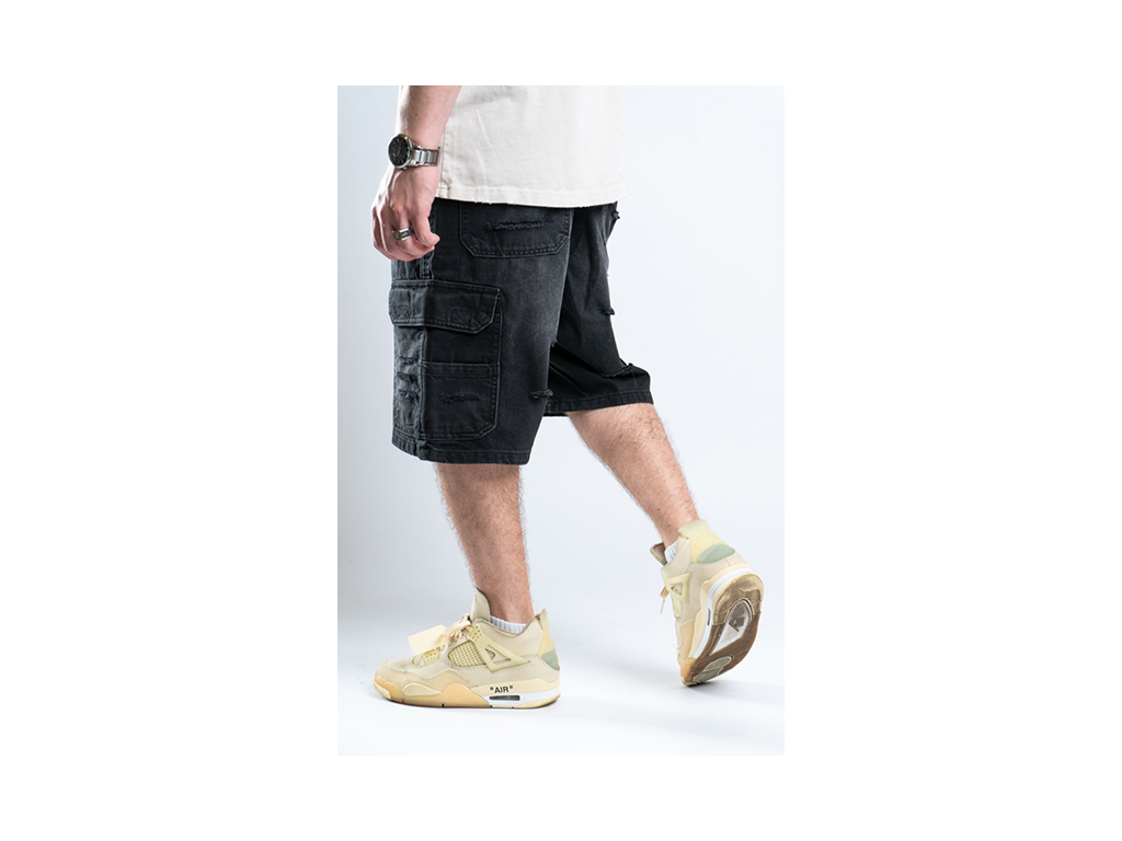 Custom Cargo Shorts Black-Kalhoty-Custompantsprg-pikastore.cz