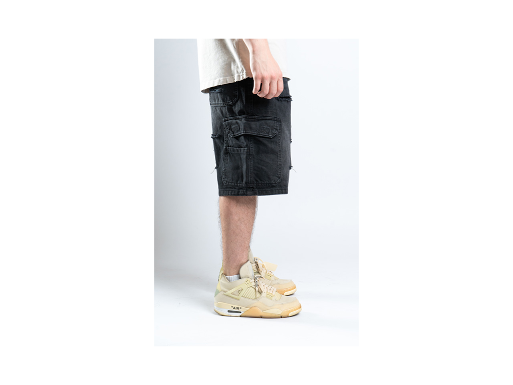 Custom Cargo Shorts Black-Kalhoty-Custompantsprg-pikastore.cz