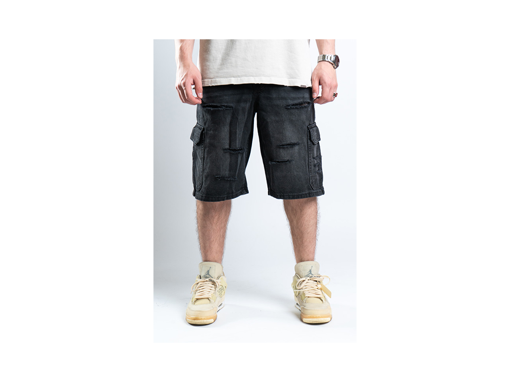 Custom Cargo Shorts Black-Kalhoty-Custompantsprg-pikastore.cz