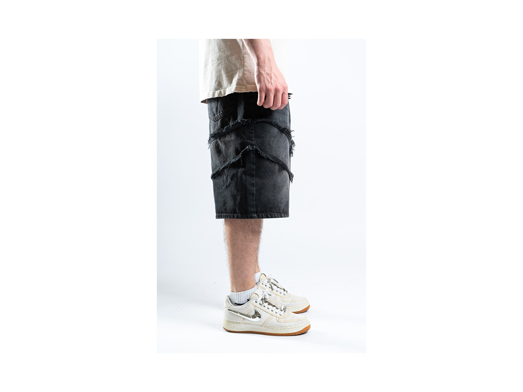 Custom Distressed Shorts Black-Kalhoty-Custompantsprg-pikastore.cz