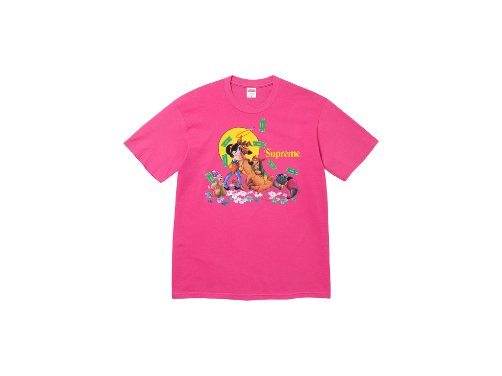 Supreme All Dogs Go To Heaven Tee Fuchsia