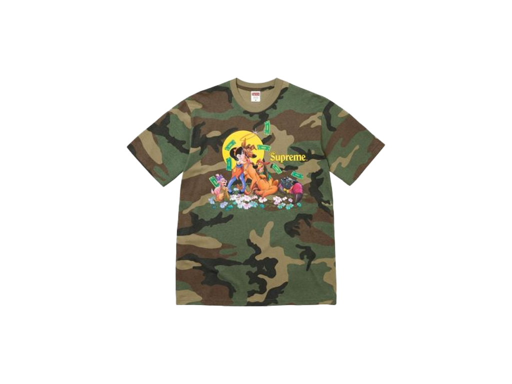 Supreme All Dogs Go To Heaven Tee Woodland Camo