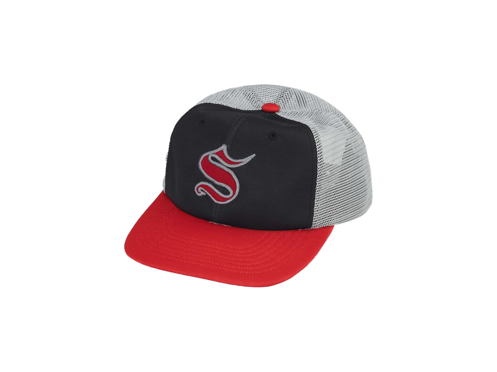 Supreme Contrast S Mesh Back 6-Panel Black-Supreme-pikastore.cz