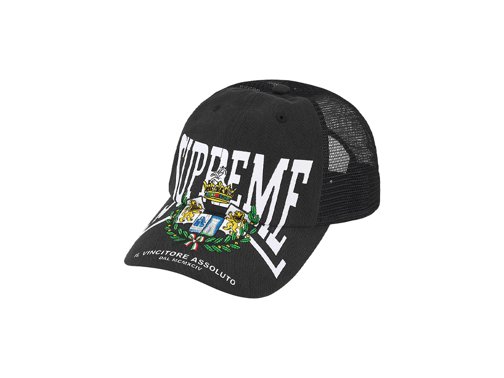 Supreme Crest Mesh Back 6-Panel Black-Supreme-pikastore.cz