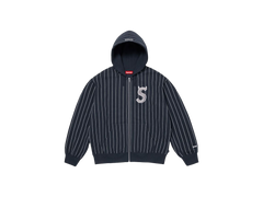 Supreme Devil S Logo Zip Up Hooded Sweatshirt Stripe